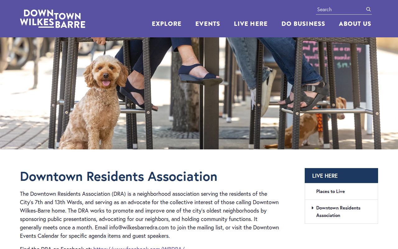 Wilkes-Barre neighbors Downtown Residents Association contact page